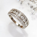 Huitan Women's Silver Cubic Zirconia Wedding Band Ring Wedding Band Ring Vue T0776 10