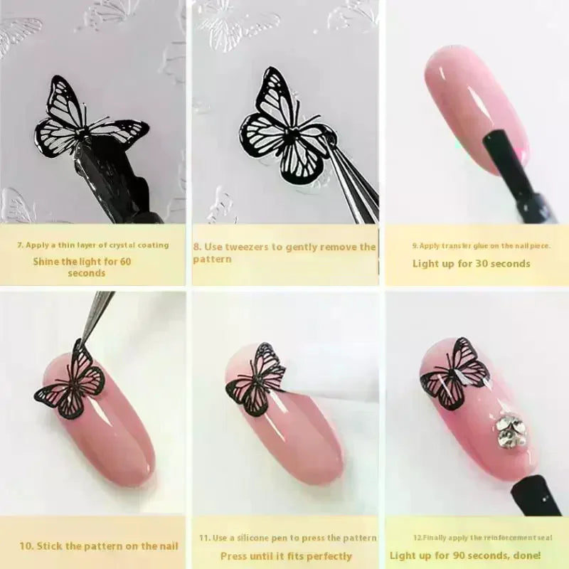 French Lace Nail Art Silicone Mold Beauty Nail Art Diy Handmade Tool Simple Line Reusable Silicone Mold Nail Decoration Stamp Vue