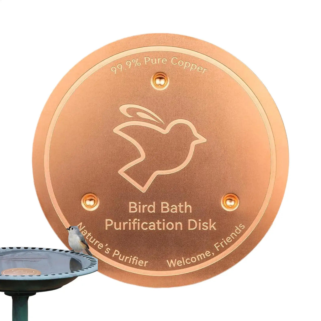 Bird Bath Copper Disk Bath Disk Ornaments Feeder Accessories Triple-Point Support Purifier Plate for Patio Fountain Garden Bowl Vue Default Title