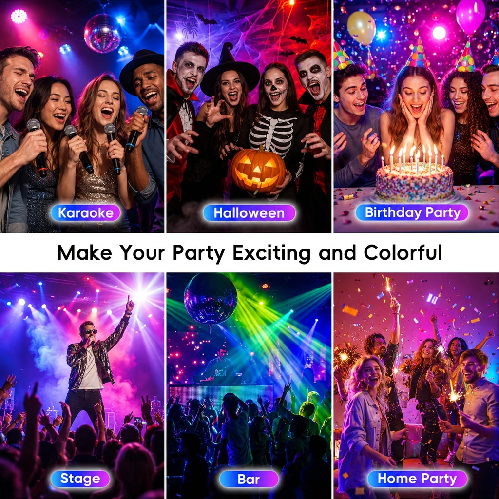1-4PCS 18LED RGB USB Stage Par Lamp Sound Activated Remote DMX512 Control 7+ Light Modes For Party Club Disco KTV Stage Lighting Vue