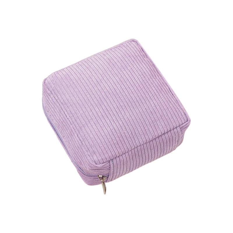Multifunctional Mini Earphone Storage Pouch Sanitary Napkins Organizer Bags Women Portable Makeup Lipstick Travel Organizer Bag Vue PURPLE