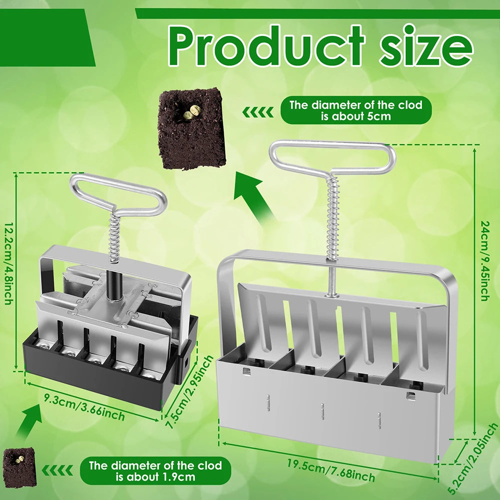 2-Piece Handheld Soil Block Maker Set – Seedling Blocker Tool Soil Block Maker Vue