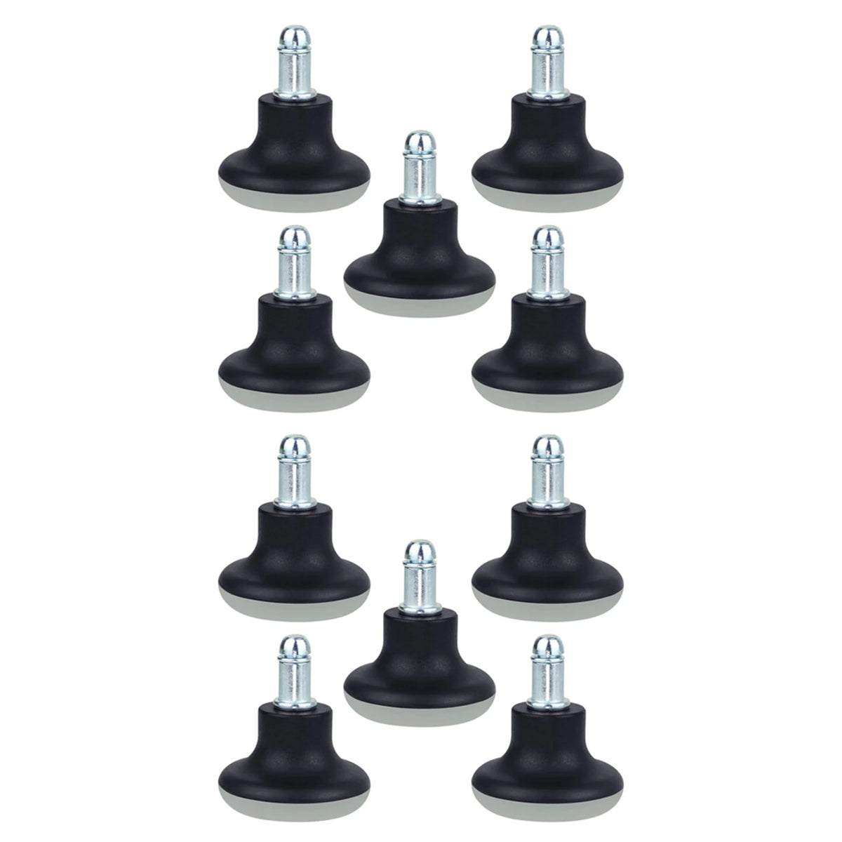 ABKW-10Pcs Bell Glides Replacement Office Chair Wheels Stopper Office Chair Swivel Caster Wheels, 2 Inch Stool Bell Glides Vue black gray