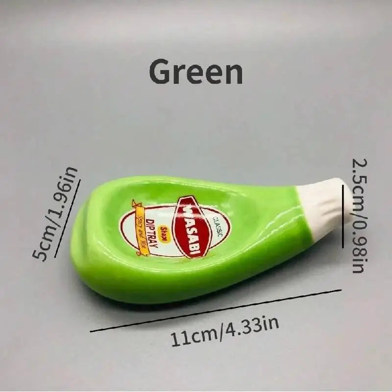 Sauce Dipping Bowls Creative Ketchup Mustard Mayonnaise Wasabi Dipping Dishes Mini Sauce Plates For Sushi Dumplings Snacks〔CC11〕 Vue green