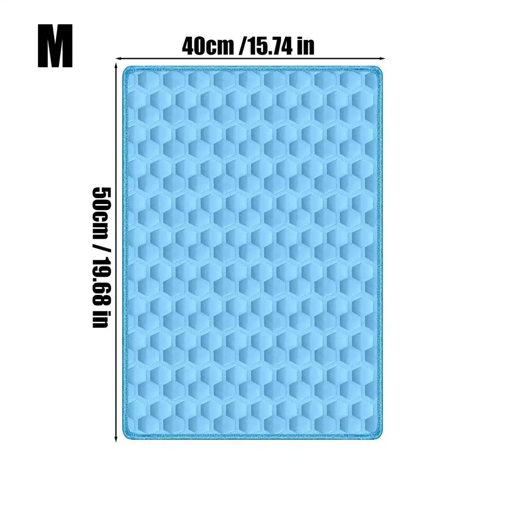 S/M/L/XXL Dog Cooling Pad Summer Washable Chew-Resistant Pet Cats Bed Cooling Mat for Small Medium Large Breeds Animals Resting Vue M