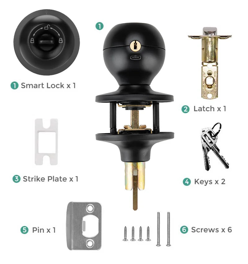 XSDTS With Tuya Biometric Fingerprint Smart Door Lock Electronic Lock Keyless Security Door Entry Home House Apartment Vue