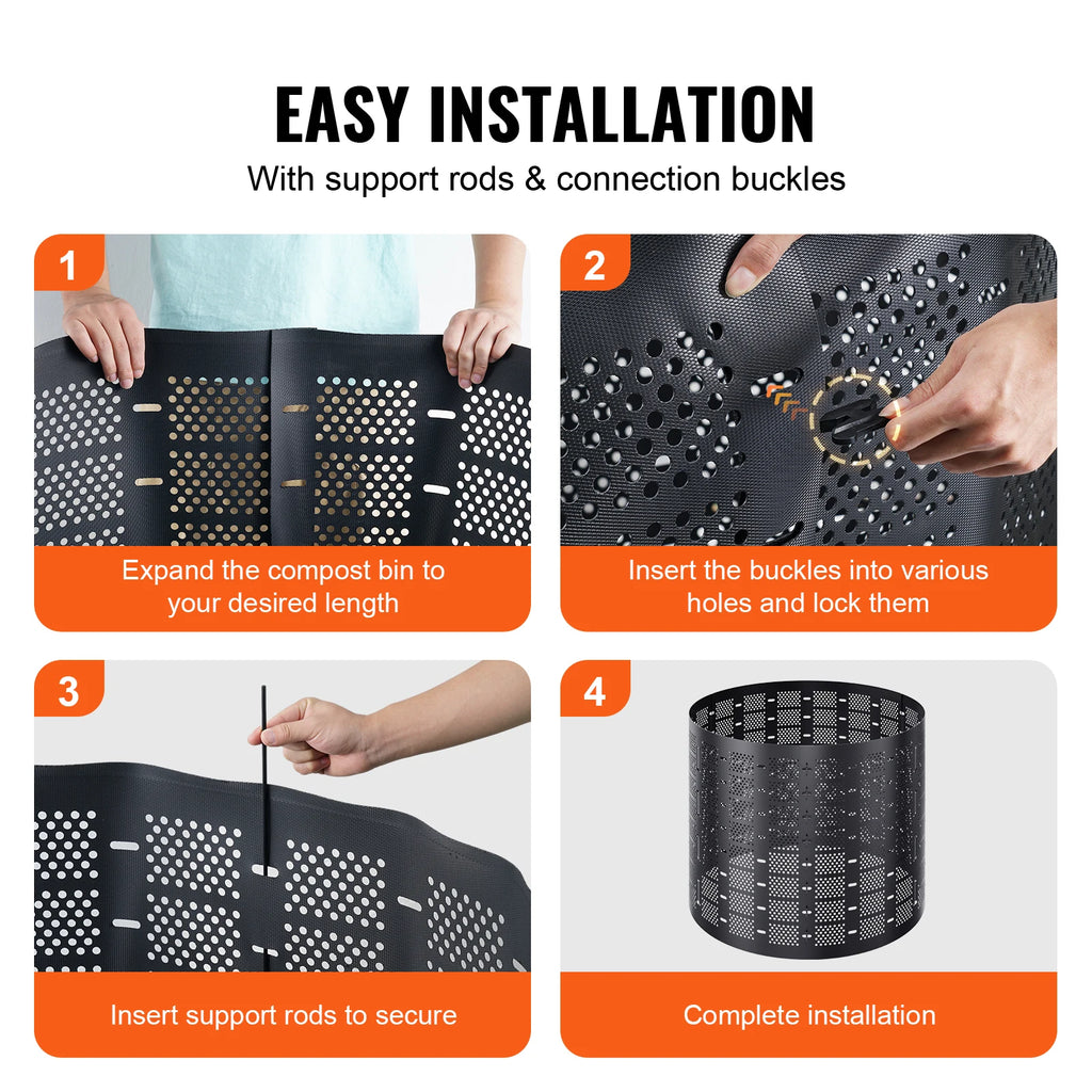 220 Gallon Outdoor Expandable Compost Bin | Large HDPE Composter Outdoor Compost Bin Vue