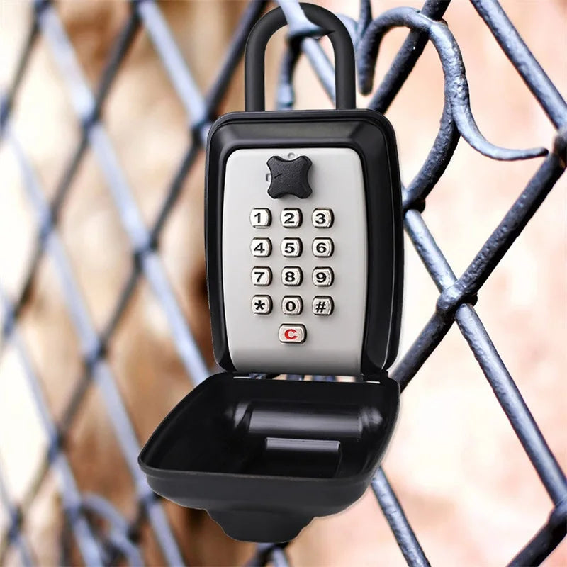 High-quality Black/Grey Hook Key Safe Box Waterproof Anti-theft Metal Shell With 12 Digits Code Key Storage Home Garage Office Vue