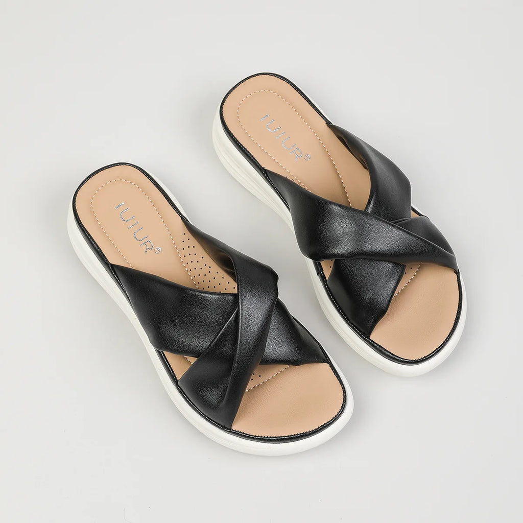 Women's Lightweight Platform Sandals – Thick Sole Sweet Slides Platform Sandals Vue black 37