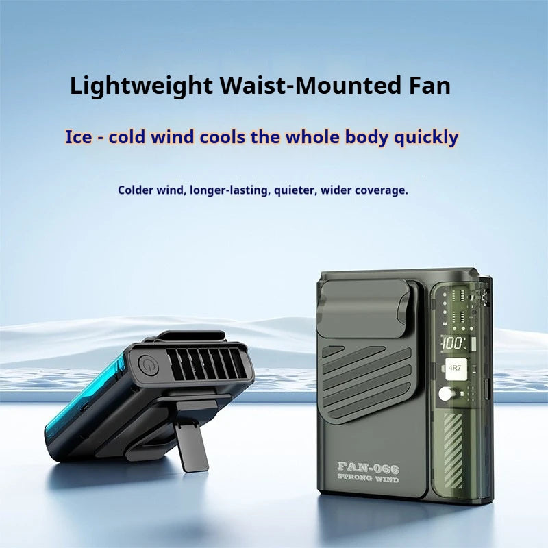 Outdoor Hanging Waist Fan 4000mAh USB Multi-functional Mini Cooling 5 Vue