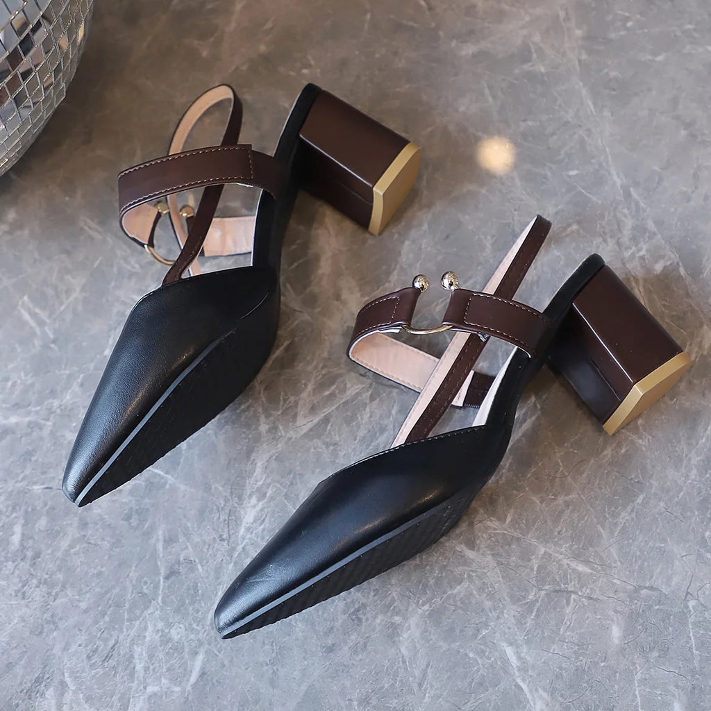 Women's Pointed-Toe Ankle Strap High Heel Sandals – Summer High Heel Sandals Vue Black 39