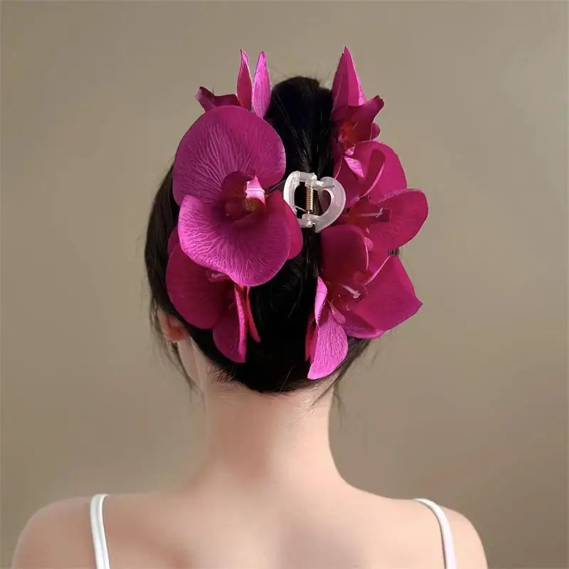 Spring Phalaenopsis Ombré Hair Clip Elegant Orchid Floral Hair Accessories Versatile High End Design for Photoshoot Vue