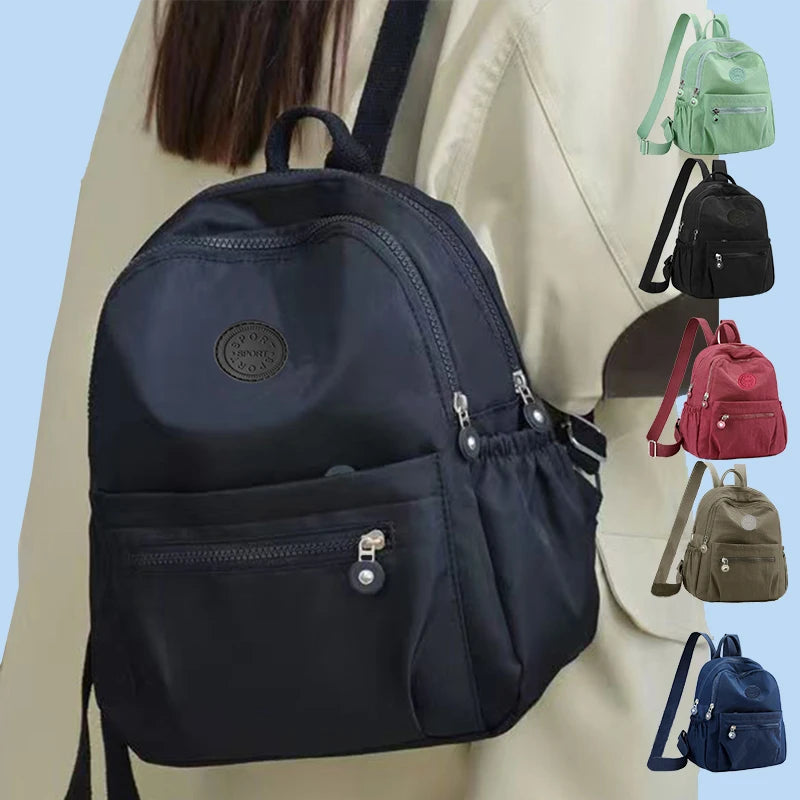 Ladies Multi-color Backpack Round Logo Design Fashionable Women's