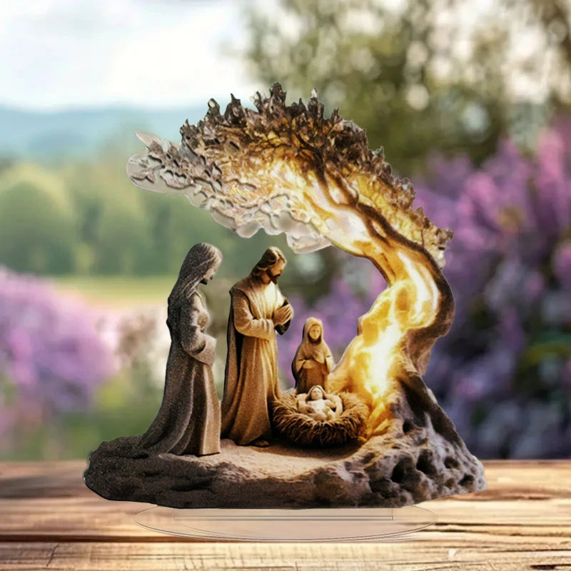 Easter Nativity Scene Figurine Tabletop Decor Nativity Figurines Set Home Decoration Vue A22