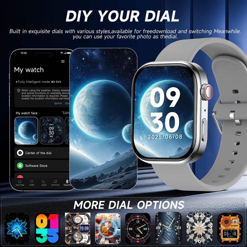 NEW Electronics Smartwatch 2.01"HD Screen Heart Rate Monitoring Bluetooth Call Multi-Sport Modes Watch for Women Men Gift Choice Vue