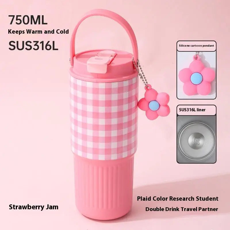 316 Stainless Steel Car Travel Mug Thermos Cup Cold Dual Use Portable Vue A5 750ml
