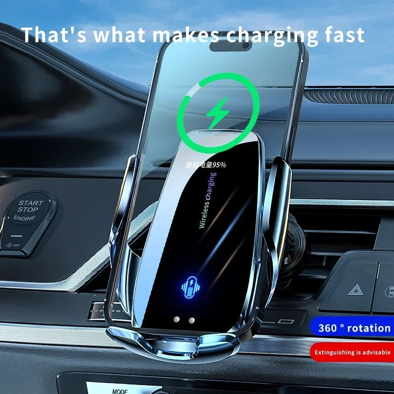 30W Car Wireless Charger Automatic Car Phone Holder Infrared Induction for iPhone16 15 14 13 12 Samsung Fast Charging Station Vue