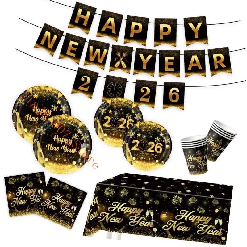2026 New Year Disposable Dinnerware Set 48 Pcs – Leak-Proof Disposable Dinnerware Set Vue