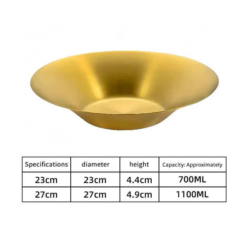 304 Stainless Steel Round Pasta Fruit Salad Serving Bowl Modern