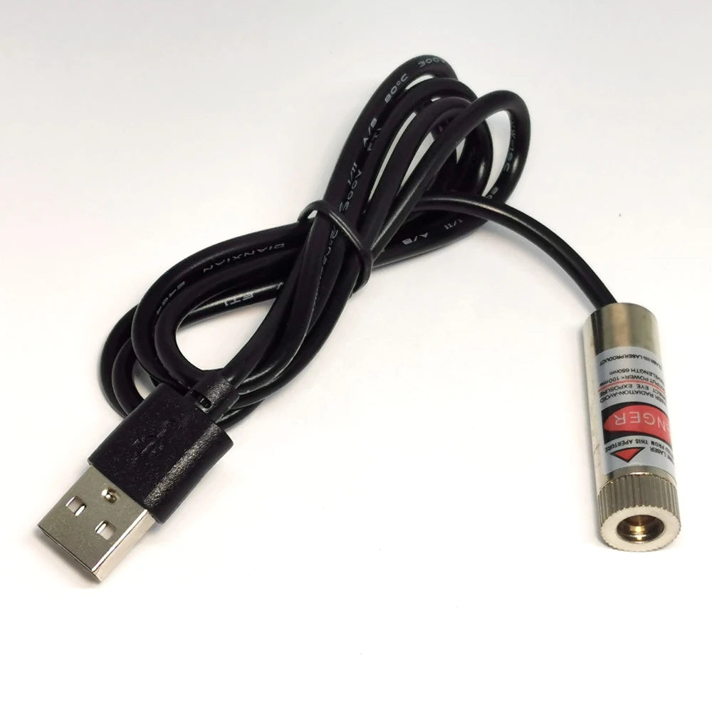 USB Adapter 635nm 638nm 100mw Red Laser Diode Module Focusable Cross Line Dot Beam 12*35mm Vue