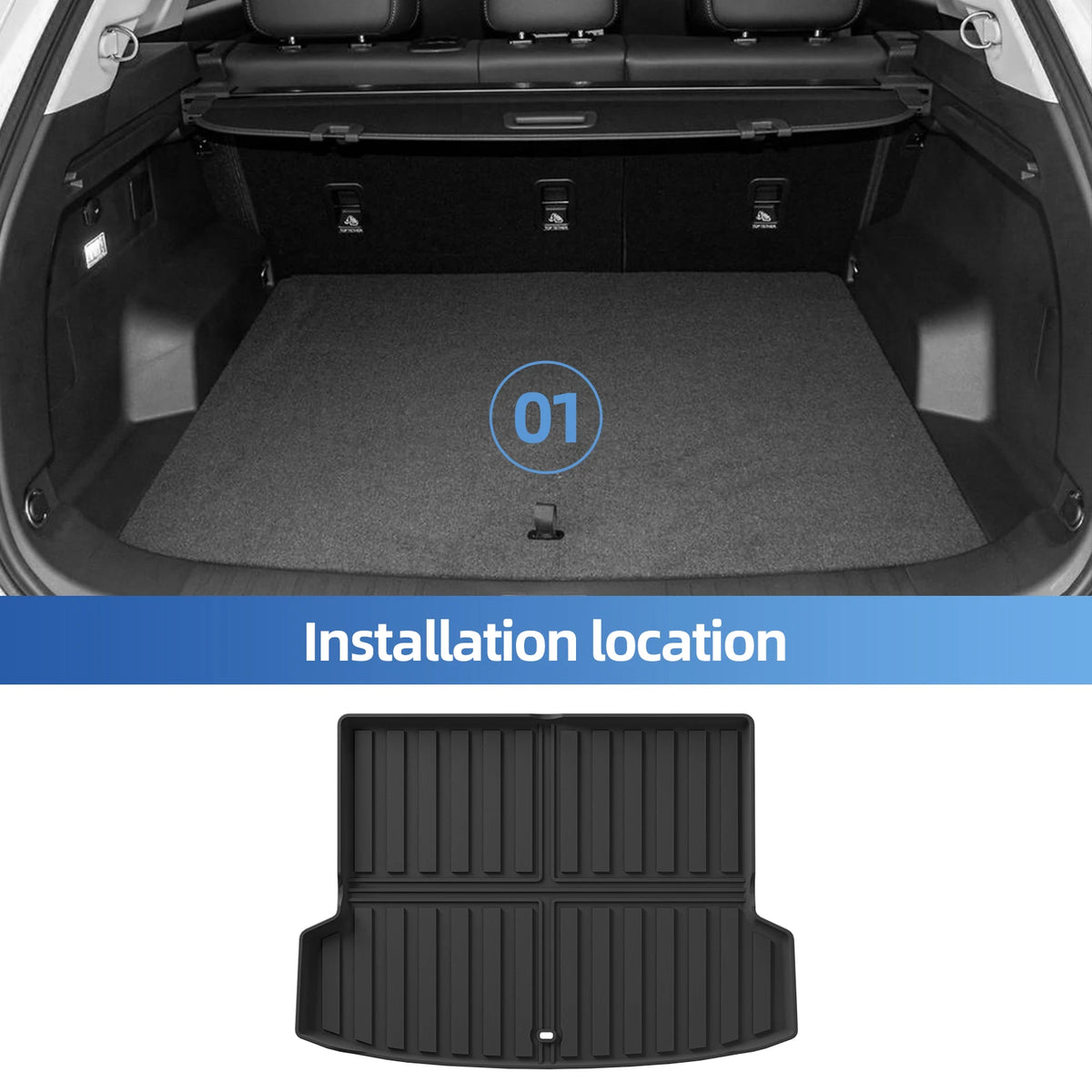 Smabee Left Drive for Chery Explore 06/JAECOO J7 PHEV 2024-2026 (SHS Hybrid Only) Car Floor Mats Trunk Pad TPE All Weather Black Vue