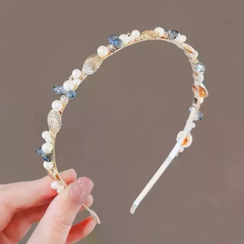 1PC Starfish Shell Pearl Headband Ocean Forest Style Shell Garland Hairband Suitable For Beach Vacation Vue