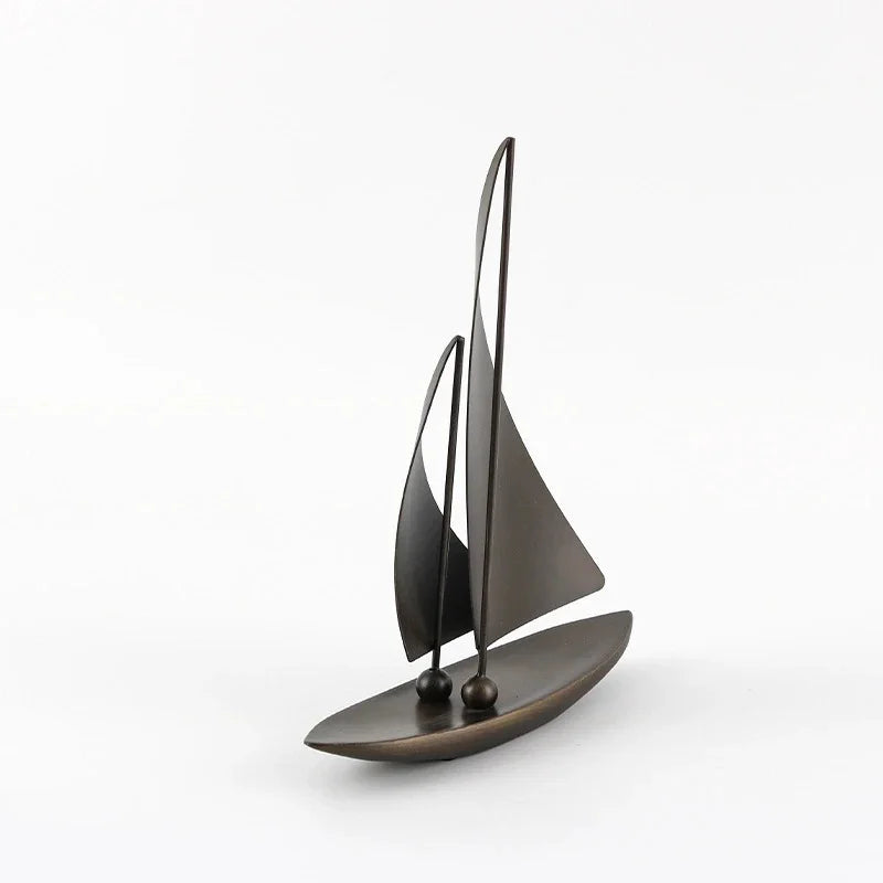 Luxury Sailboat Model Nautical Sculpture For Home Foyer Office Decor For Couples Birthday Gift Elegant Coastal Style Art Vue