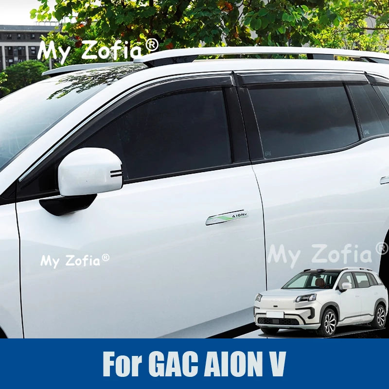 For GAC AION V 2024 2025 2026 Car Side Window Vent Visor Sun Rain Deflector Guard Awning Shelter Weathershields Accessories Vue