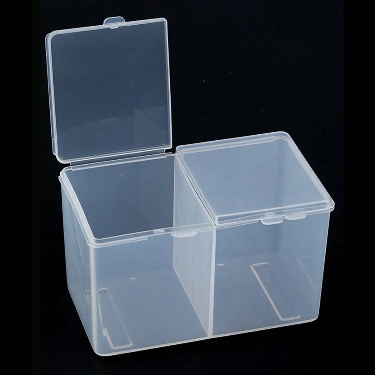 1pc Nail Storage Box Double Grille Dust Proof Belt Cover Cotton Sheet Napkin Storage Box Nail Accessories Finishing Vue Transparency