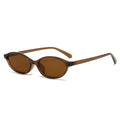 Retro Cat Eye Oval Sunglasses Lightweight Trendy Narrow Shades UV