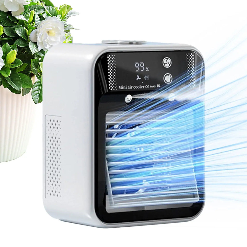 500ml Portable Air Cooler 2-Speed Personal Evaporative AC w/Misting Fan USB Rechargeable Mini Cooler for Home Office Outdoor Ca Vue