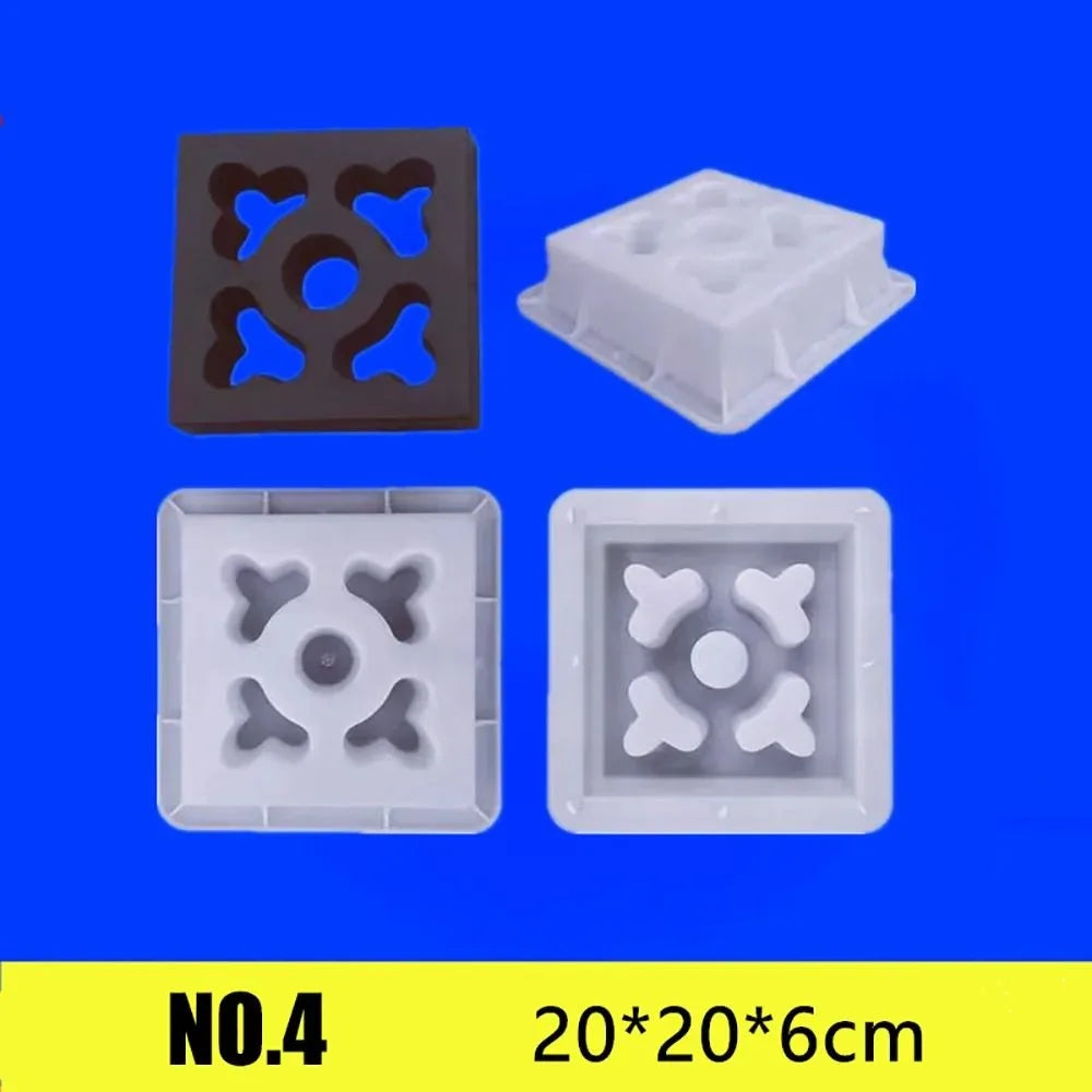 Plastic Hollow Brick Mold 20*20*6cm Square Wall Brick Mould 3D Carving Anti-Slip Cement Antique Brick Mold Cement Antique Window Vue 4