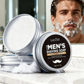Men's Shaving Soap, Containing Mint Extract and Olive Fruit Oil. The Foam Is Thick and Fine, Making It Easy to Soften the Base of the Beard, Reducing Resistance during Shaving, and Making the Shave Smoother and Sharper. Vue 60g Shaving Cream