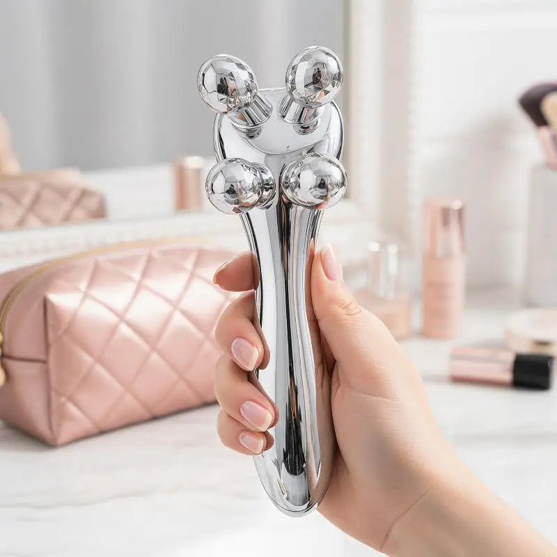 1 Pcs 4D Roller Face-lift Wrinkle Silver Y Shape Roller Facial Eye Neck Muscle Relaxation Slimming Massager Relaxation Tools Vue