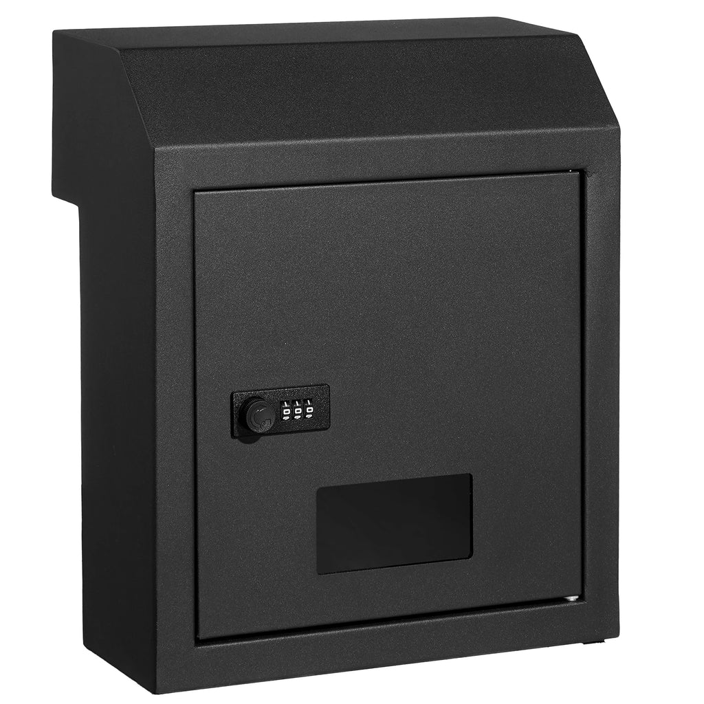 Through-the-Door Steel Mail Drop Box with Combination Lock Locking Mail Drop Box Vue
