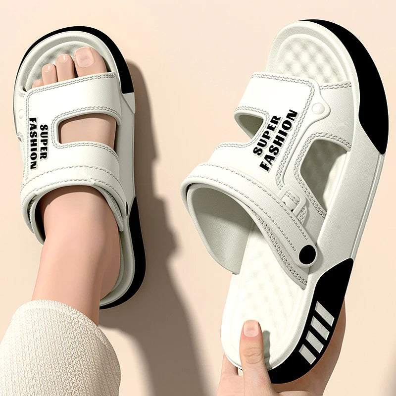 Men EVA Slides Platform Slippers Summer Soft-Sole Sandals Lightweight Indoor Outdoor Beach Flip Flops Home Shoes Vue