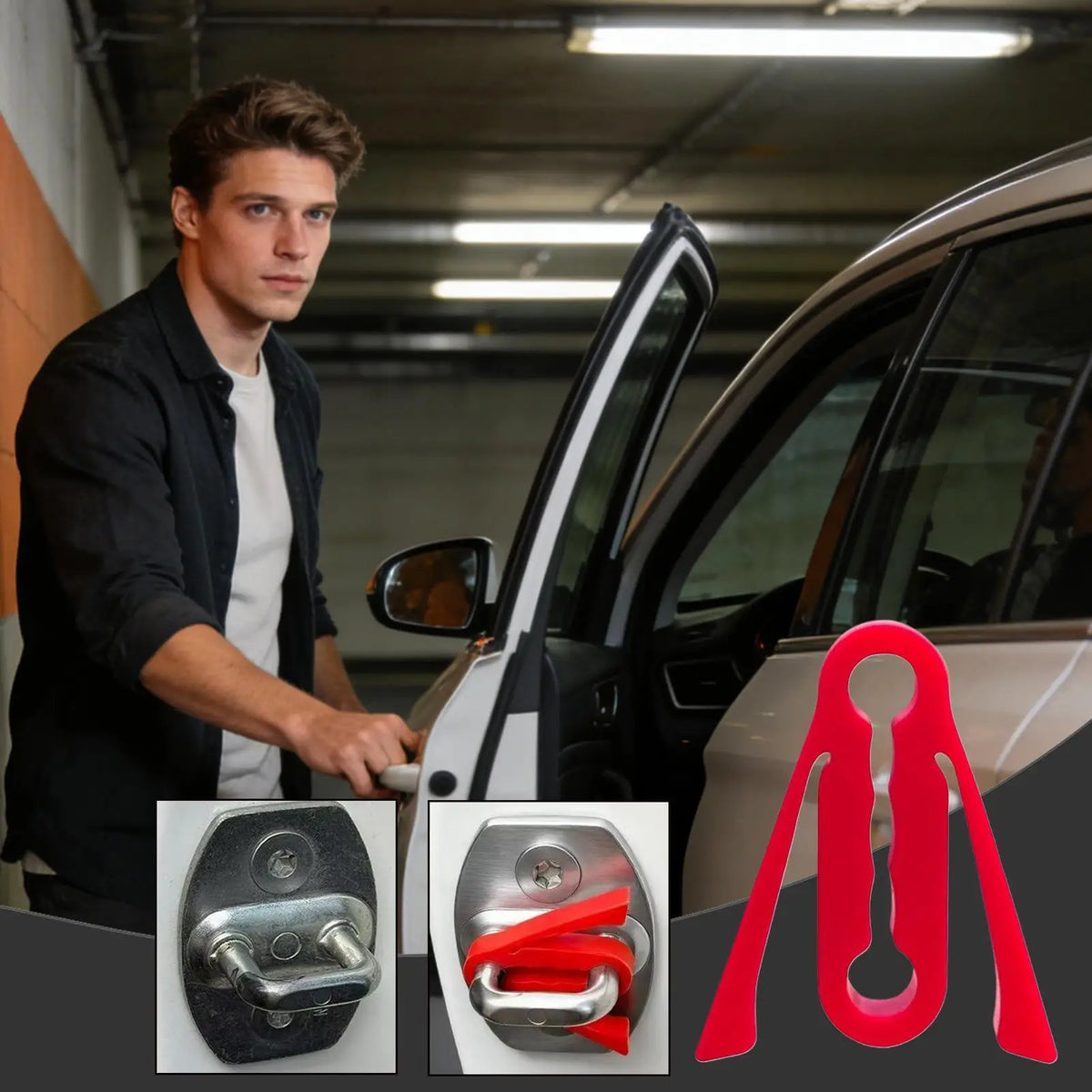 1pcs Silicone Car Door Latch Covers Lock Shock Absorber Cover Automotive Door Noise Reduction Mat universal Car Accessories Vue