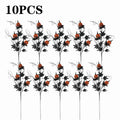 1-10PCS Pumpkin Maple Stem Floral Pick for Indoor Party Table Centerpiece Thanksgiving Halloween Christmas Decor Ornament Vue 10PCS