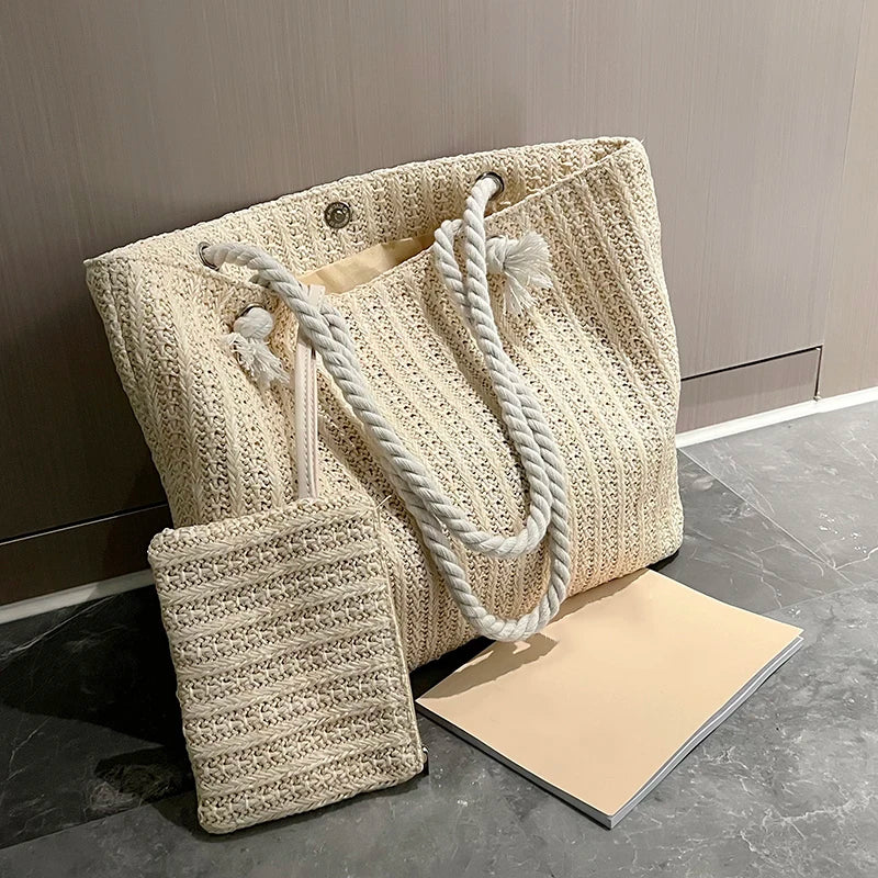 Fashion Large Capacity Straw Tote Bag Designer Women Handbags