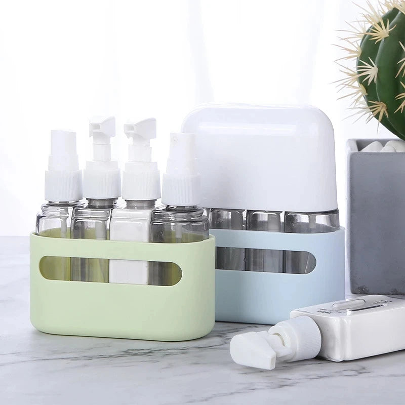 Leak-Proof Silicone Travel Bottle Set TSA Approved Toiletry Containers for Shampoo/Conditioner/Lotion - Gym & Camping Organizer Vue