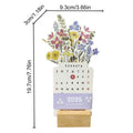 2025 Bloomy Flowers Wooden Desk Calendar – Floral Card Stand Floral Desk Calendar Vue Colorful2