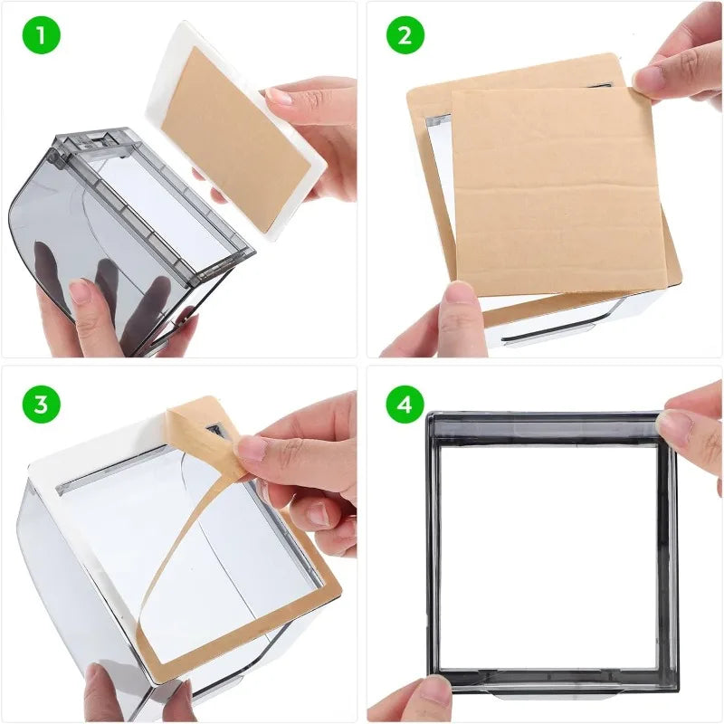 1-20PCS Universal Splash Proof Waterproof Box Cover for Bathroom Outlet Switch Protector for Shower Socket Shield Removal Vue