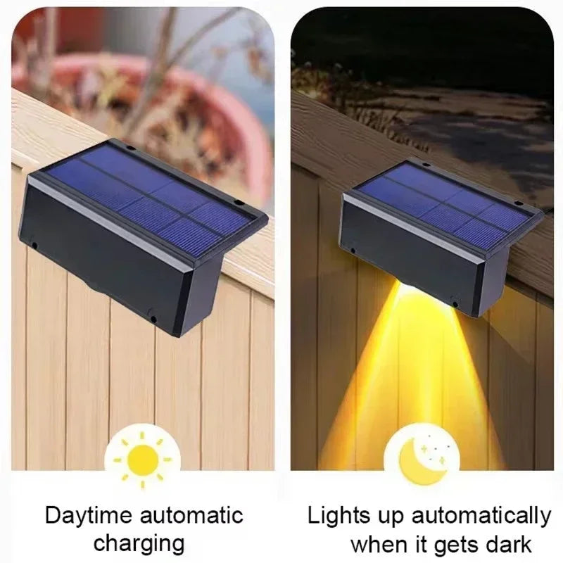 1/2/4PCS Solar Wall Lights Outdoor Waterproof Garden Step Lighting for Yard Fence Stair Pathway Decoration Outside Solar Lights Vue