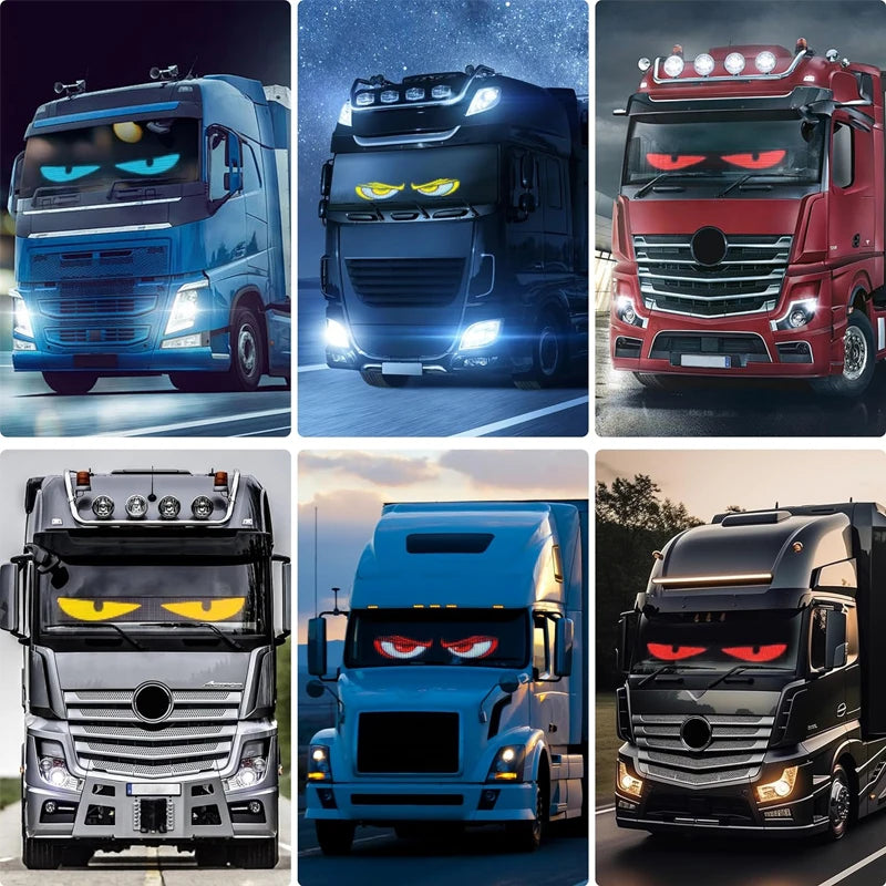 Dynamic Devil Eyes Light for Cars Truck Windshield Programmable LED Display Flexible Soft Screen Bluetooth APP Remote Control Vue