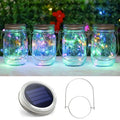 Solar Mason Jar Lid Light 20 Leds Fairy String Lights with Handles for Garden Hanging Lantern Patio Wedding Party (No Jar) Vue 1pcs Multicolor