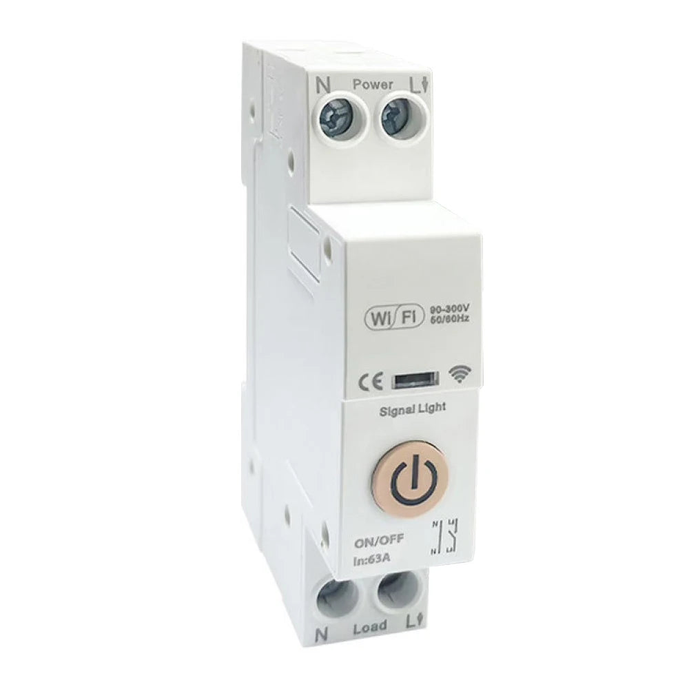 Tuya WiFi Smart Switch Circuit Breaker Metering 1P 63A DIN Rail Power Metering Energy Monitor Remote Control Switch Smart Home Vue