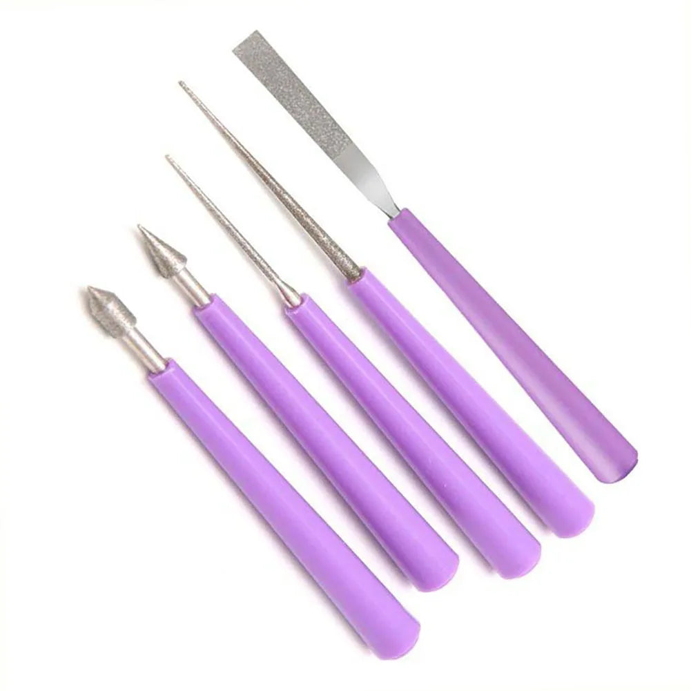 5-Piece Needle File Bead Hole Enlarger & Reamer Set Bead Hole Reamer Set Vue