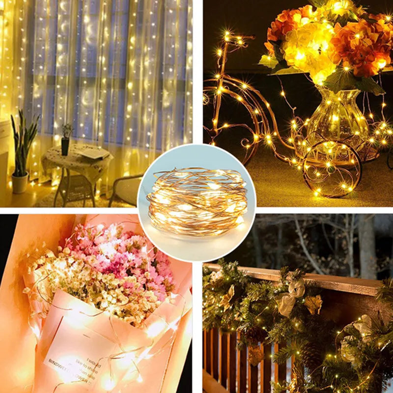 USB LED String Lights 8 Modes with Remote Control Fairy Lights for Christmas Tree Wedding Party Home Decoration Vue