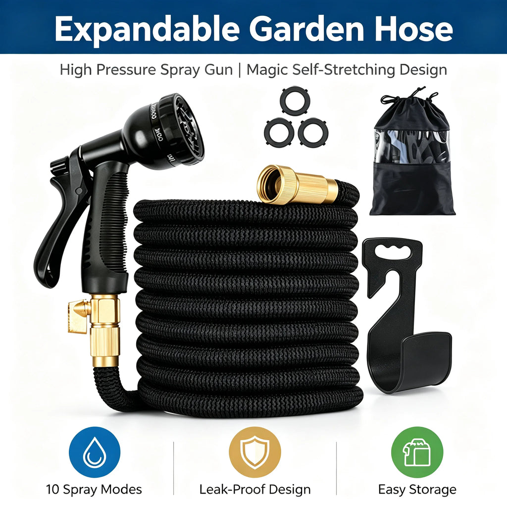 Magic Expandable Garden Hose Auto Retractable Water Pipe High Pressure Flexible for Car Washing Plant Watering Outdoor Cleaning Vue