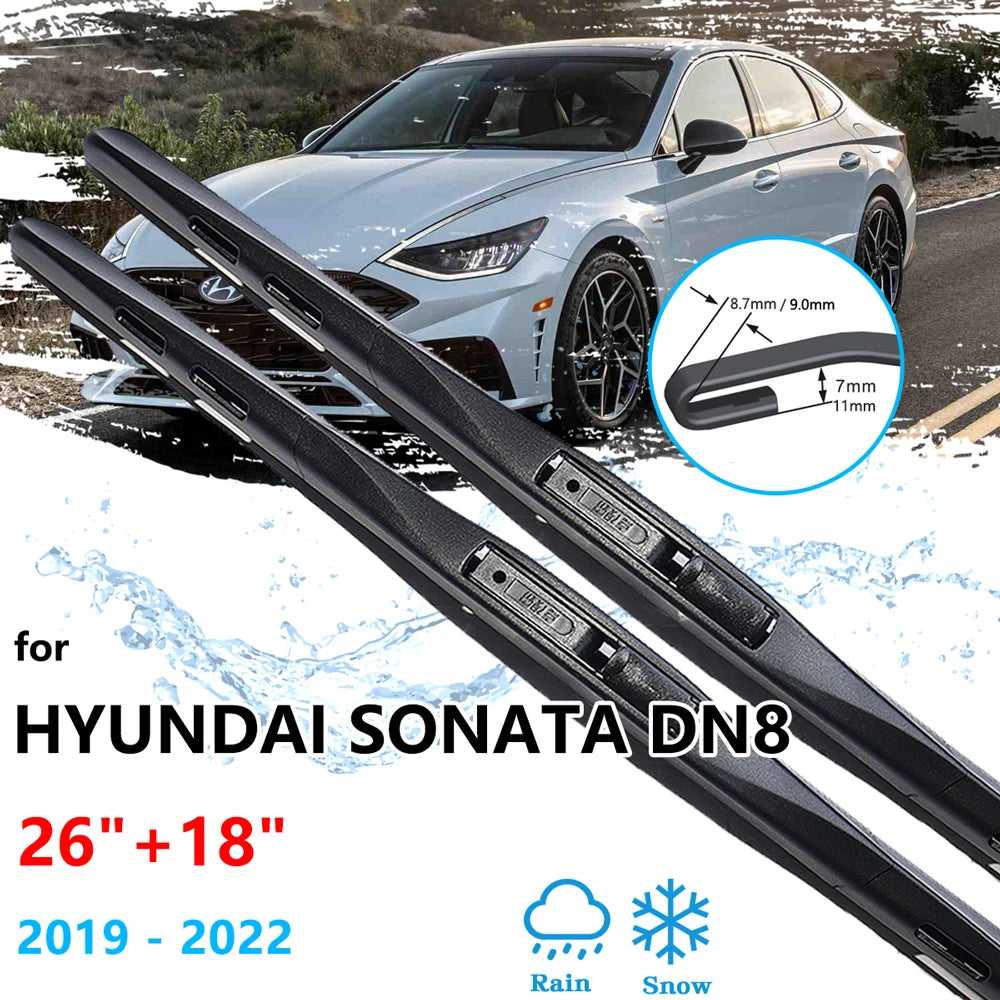 2x For Hyundai Sonata DN8 2019 2020 2021 2022 Front Window Wiper Blades Brushes Washers Cutter Cleaning Auto Replacement Parts Vue